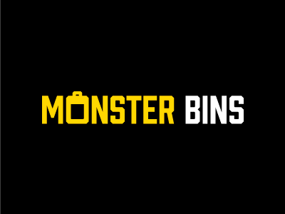 Monster Bins bing can industrial logo logotype monster trash trash can