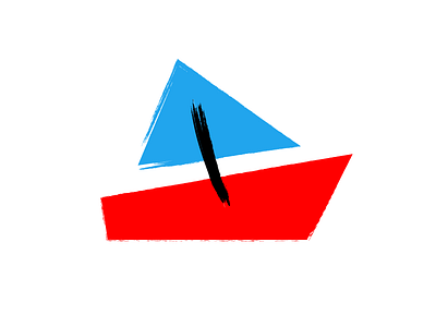 Boat art boat brush graph illustration logo shape simple triangle