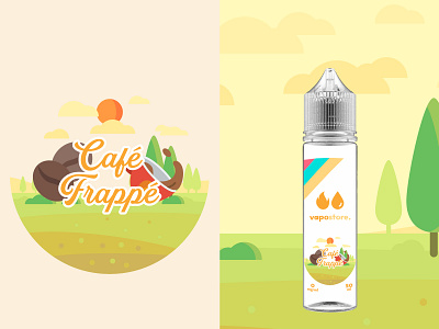Vapostore packaging "Café Frappé" flavor design packaging rework