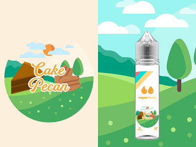 Vapostore packaging - Cake Pecan flavor design packaging rework