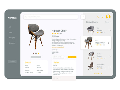 Nmaya Place adobexd app design flat furniture store icon illustraion invision online store ui uidesign uiux ux uxdesign vector web