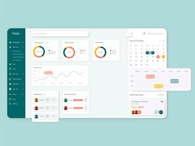 Fitclub Dashboard analytical dashboard dashboard design design illustration platform design ui ux uxdesign