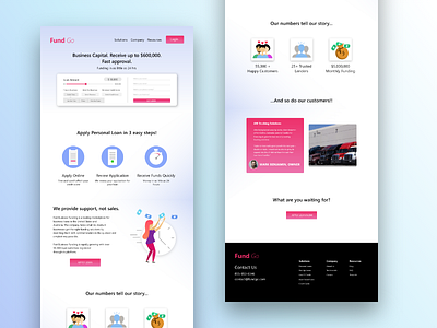 Fast Funding Business Landing Page adobexd illustration landing page typography ui uidesign ux uxdesign