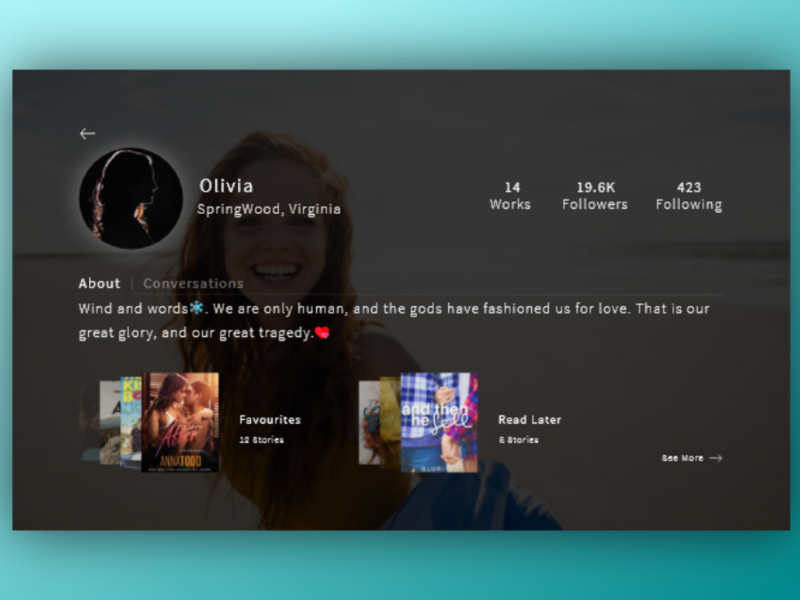 User Profile π uiux uiuxdesign experiencedesign adobexd adobe design ux uidesign profile userprofile user 006 dailyui ui daily