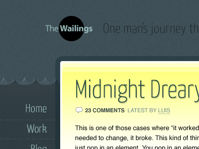 Blog Design blog grey waves yellow