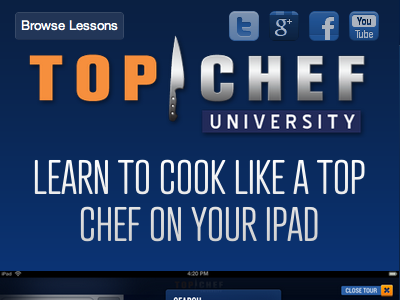 Top Chef University Responsive Layout blue cooking orange responsive social webfonts