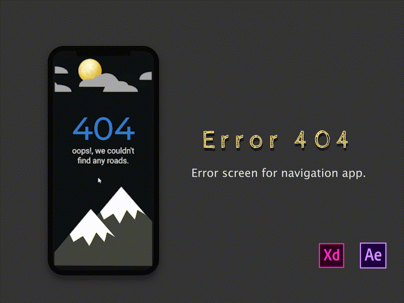 Error 404 animation ui