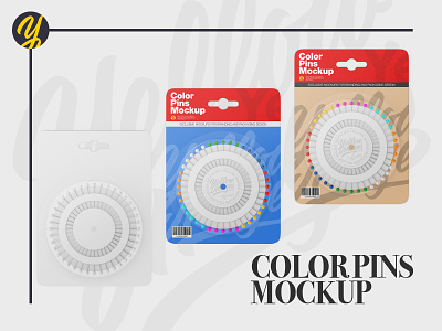 Color Pins Mockup branding mockup stationery