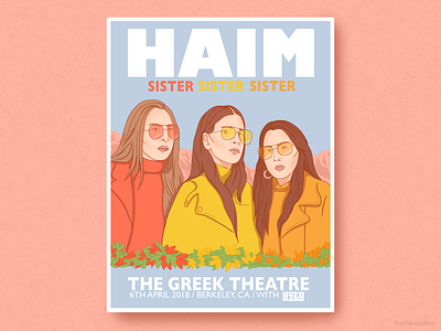 HAIM Band - Berkeley Concert Poster
