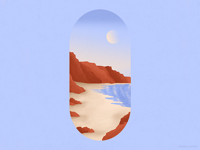 Santa Cruz Sunset - California Escapism Illustration