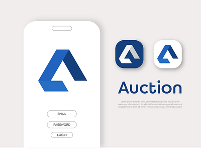 Letter A logo, "Auction"