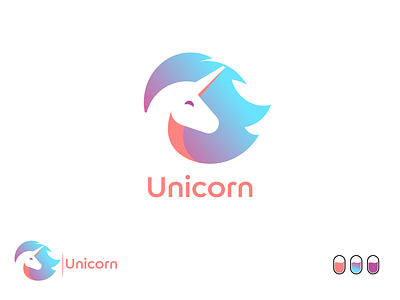 Unicorn logo design 3d animal animal logo app art brand identity branding gradient icon illustration logo logomaker logomark minimal typography ui unicorn ux web website