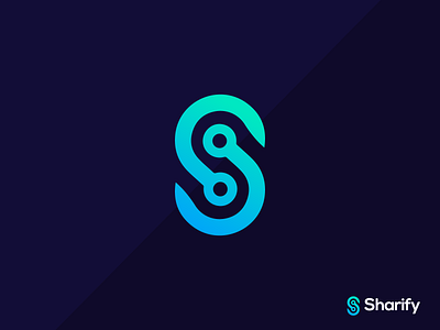 SHARIFY app blue brand brand identity branding flat icon latest logos lettering lettermark logo logo trend logo trends 2020 logomark minimal s letter logo s logo tech logo typography web