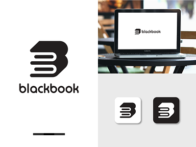 BlackBook logo app app logo b logo black logo blackbook book logo branding icon icon logo iconic logo letter b letter logo lettering logo minimal