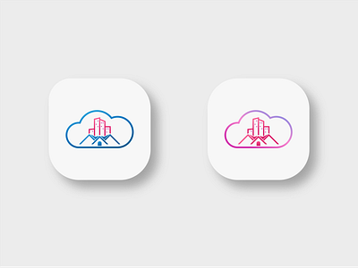 CLOUD TOWN 02 app branding flat icon illustration lettering logo minimal typography ui