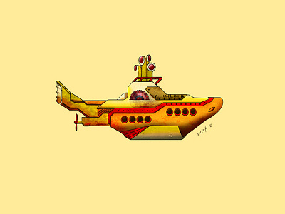 The old yellow beatles submarine yellow