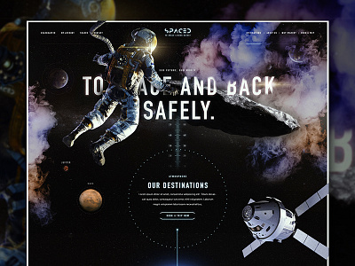 #SPACEDchallenge Preview - (still work in progress) astronaut dann petty dark design homepage landingpage moon space spacedchallenge ui ux website