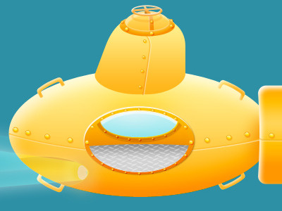 Yellow Submarine submarine under water yellow