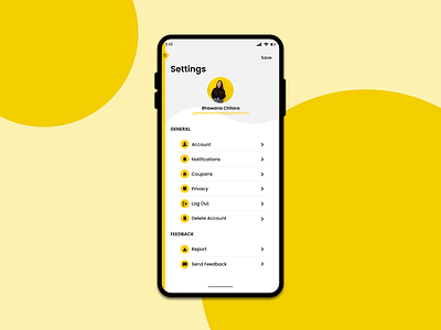 Settings Page Design appdesign creative dailyui dailyuichallenge design settings ui settingspage ui uidesign uiux userinterface ux