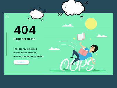 404 Page Design creative dailyui dailyuichallenge design illustration landing page design uidesign uiux userinterface web