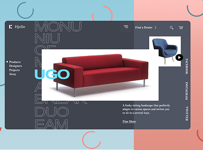 Landing page template for chairs and sofa design illustration landing page design landingpage photoshop uidesign web