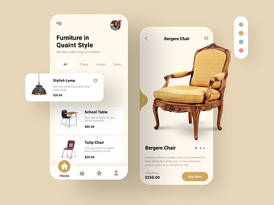 Furniture in Quaint Style app chair design furniture furniture app furniture store minimal mobile mobile app mobile app design mobile design mobile ui ui ux