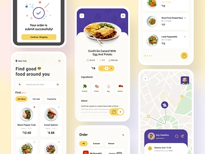 Food Delivery App app burger card clean delicious delivery app finder food food and drink food app food delivery menu mobile mobile app noodles pizza restaurant simple ui ux