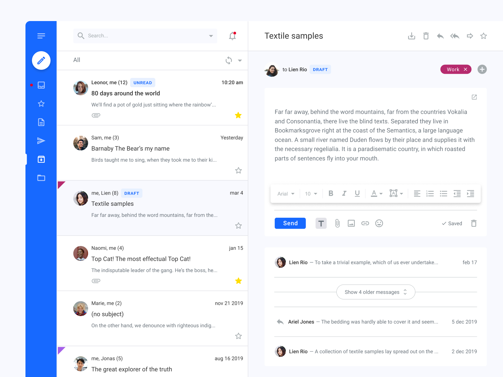 email client by Filipa on Dribbble