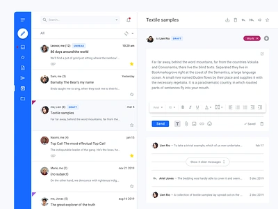 email client app application archive chat clean dashboard desktop draft email email design gmail inbox mail mailbox mailing outlook ui ux uxui web app