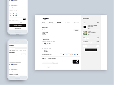 checkout process amazon checkout checkout flow checkout page checkout process clean desktop ecommerce minimal mobile online shop order payment redesign responsive shopping cart ui user experience ux uxui