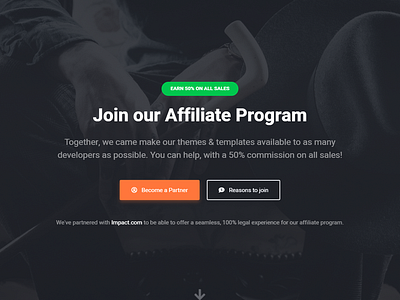 Affiliates landing page