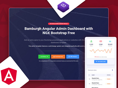 Bamburgh Angular Admin Dashboard with NGX Bootstrap FREE