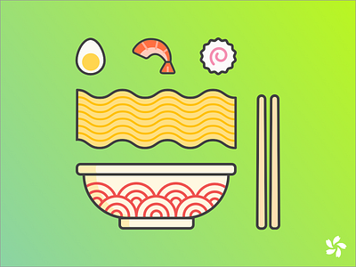 Ramen Illustration bowl chopstick egg illustration naruto noodle ramen shrimp