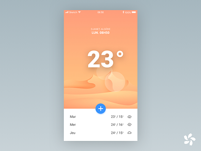 Weather App Concept app application desert design illustration mobile sunny temperature weather