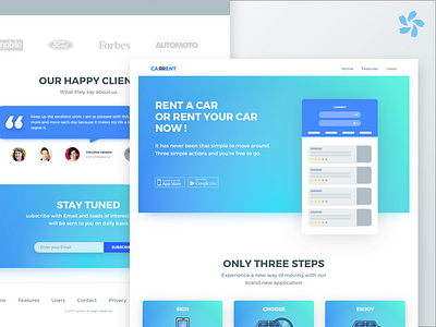 Carrent Landing Page app booking car homepage illustration landing page rent ui web website