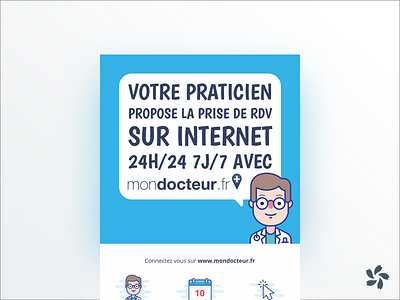 Flyer - MonDocteur blue calendar doctor douglas andres flyer health medical mouse print
