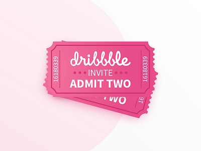 2 Dribbble Invites draft dribbble free invite giveaway illustraion invitation invite ticket