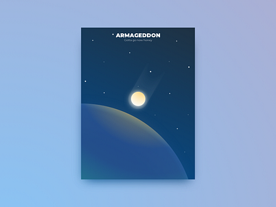 Minimal movie poster - Armageddon armageddon asteroid bruce gradient minimal movie poster willis