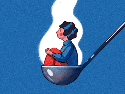 Stress anano character fire fume girl hot illustration procreate sketch smoke spoon stress texture