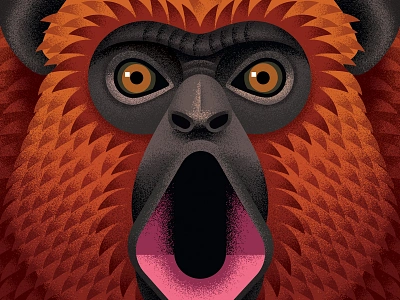 Howler Monkey adobe anano animal close up illustration monkey rum texture vector