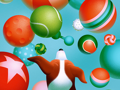 Miscellaneous 2020 anano balls behance dog doggo illustration miscellaneous play project texture