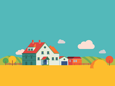 Country House background clouds country farm game home house sky trees village