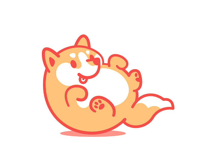 Doge shibainu doge fluffy cute dog vector illustration flat 2d