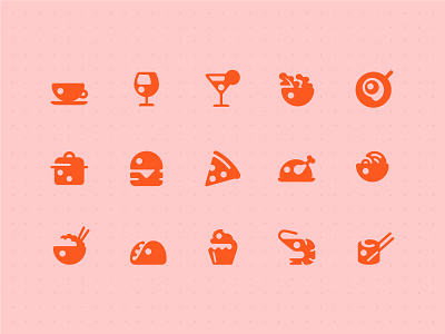 Restaurant Icon set adobe adobexd app burger food icon icons menu pictogram pizza ui