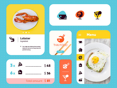 Restaurant Icon set UI adobe adobexd app burger food icon icons menu pictogram pizza ui