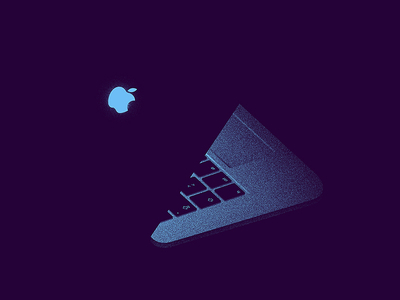 Still life 2d anano apple illustration laptop light mac macbook realistic texture