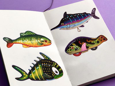 Sketchbook anano behance cute fish illustration skeetch skeleton sketchbook texture toy