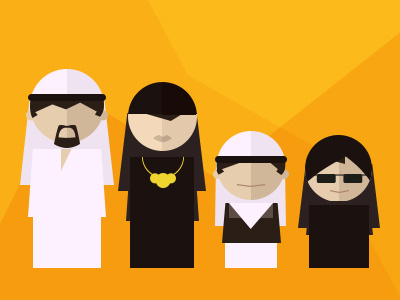 Arabic Family arabic characters family flat illustration