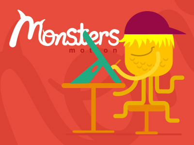 Monsters flat graphic illustration monsters motion