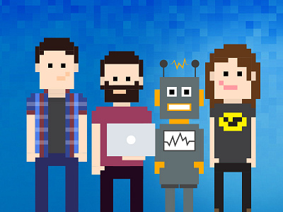 Pixel Crew batman crew hipster laptop macbook pixel robot team